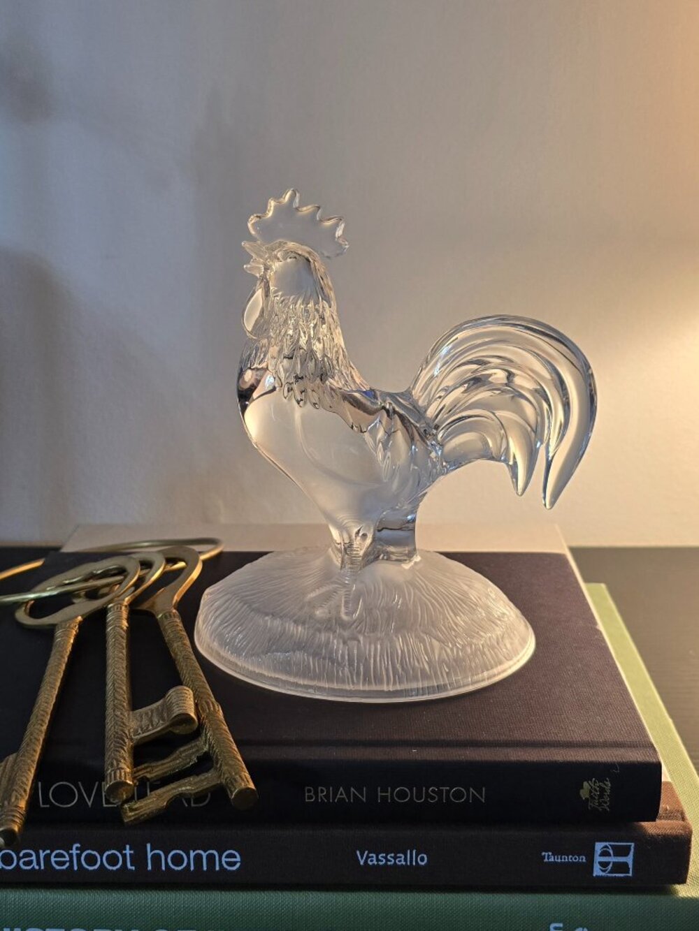 Vintage Cristal d'Arques Lead Crystal Rooster Figurine - Made in France